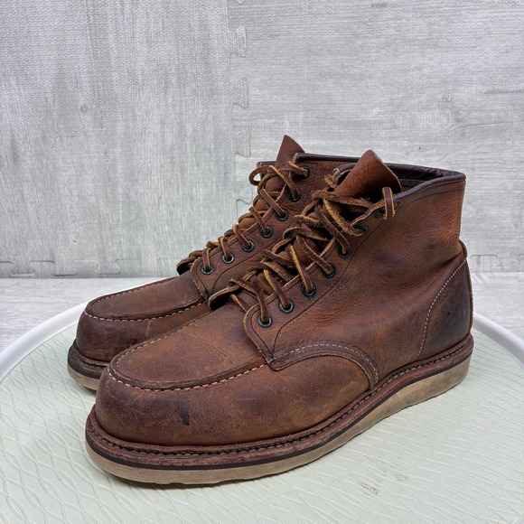 Red Wing Heritage 1907 Boots Mens 10 Classic Moc Toe Leather Work Traction Tred